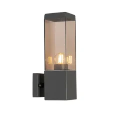 Moderne buiten wandlamp donkergrijs met smoke - Malios