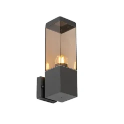 Moderne buiten wandlamp donkergrijs met smoke - Malios