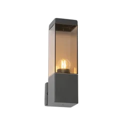 Moderne buiten wandlamp donkergrijs met smoke - Malios