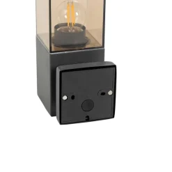 Moderne buiten wandlamp donkergrijs met smoke - Malios