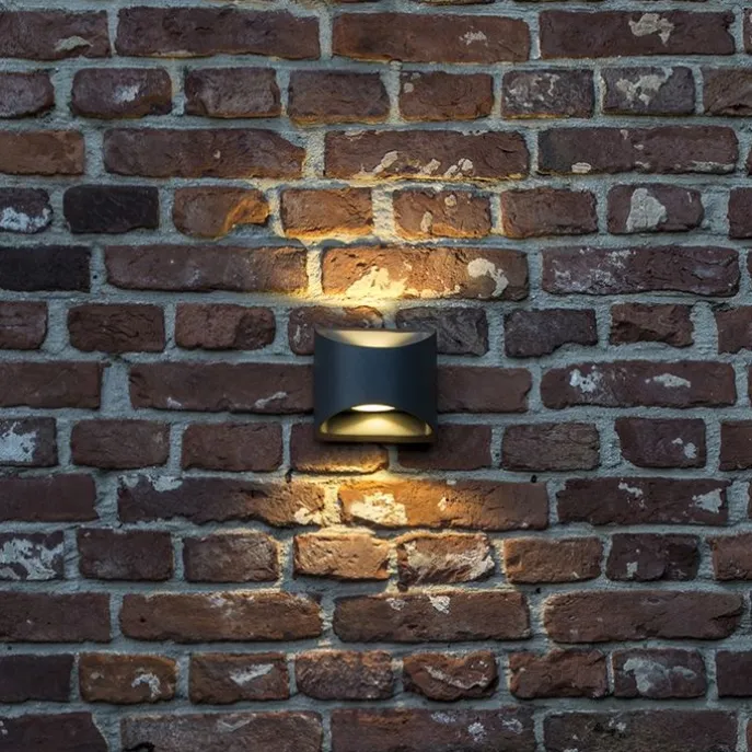 Moderne buiten wandlamp donkergrijs incl. LED 2-lichts IP54 - Mal