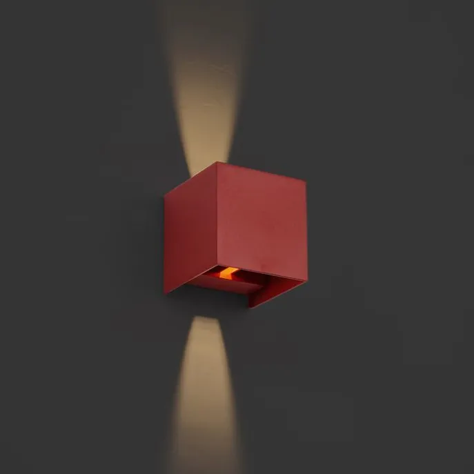 Moderne buiten wandlamp donker rood incl. LED IP54 - Edwin