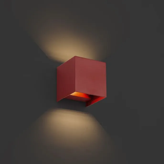 Moderne buiten wandlamp donker rood incl. LED IP54 - Edwin