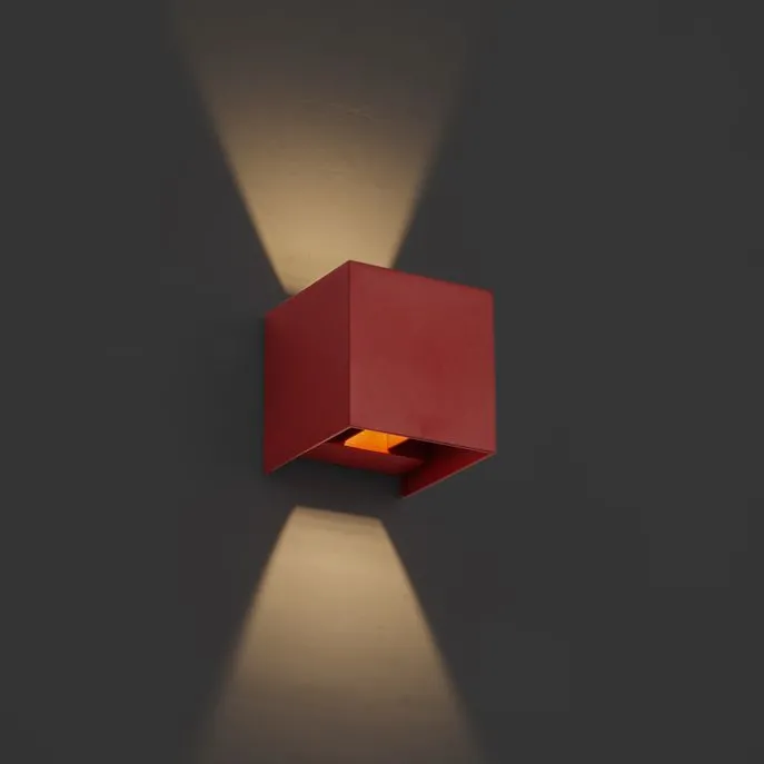 Moderne buiten wandlamp donker rood incl. LED IP54 - Edwin