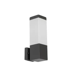 Moderne buiten wandlamp donkergrijs met opaal - Malios