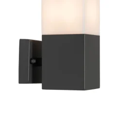 Moderne buiten wandlamp donkergrijs met opaal - Malios