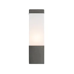 Moderne buiten wandlamp donkergrijs met opaal - Malios