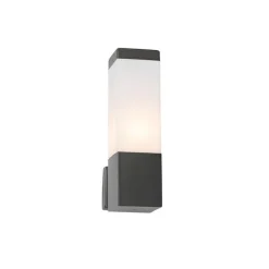 Moderne buiten wandlamp donkergrijs met opaal - Malios