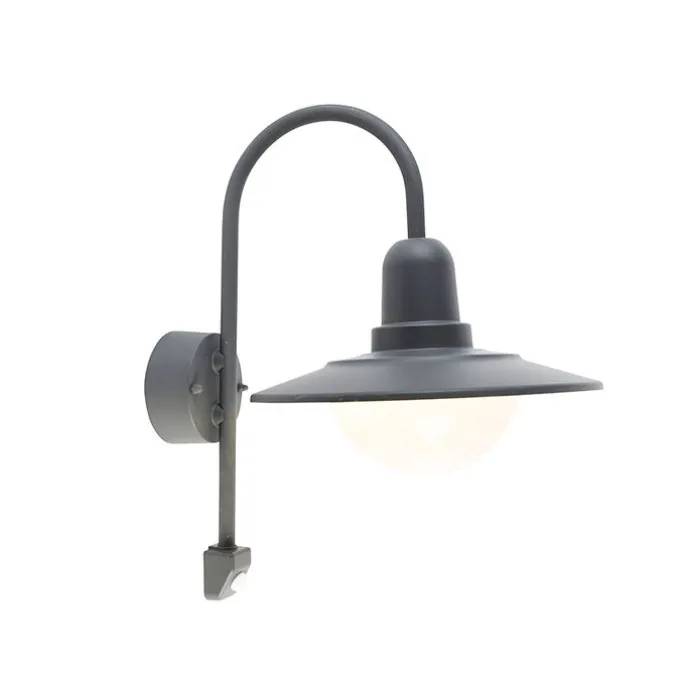 Moderne buiten wandlamp donkergrijs IP44 bewegingssensor - Herman