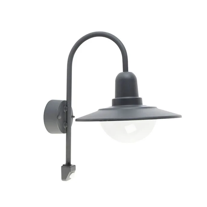 Moderne buiten wandlamp donkergrijs IP44 bewegingssensor - Herman