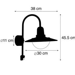 Moderne buiten wandlamp donkergrijs IP44 bewegingssensor - Herman