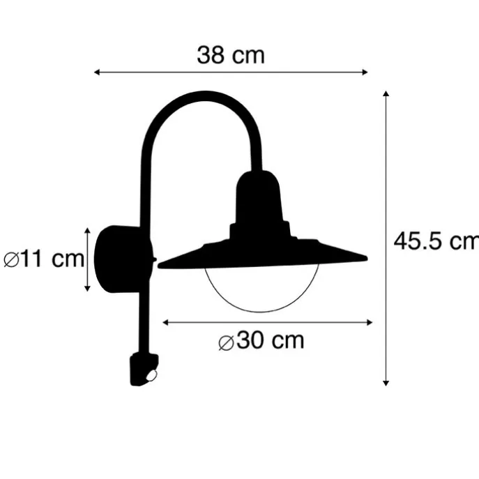 Moderne buiten wandlamp donkergrijs IP44 bewegingssensor - Herman