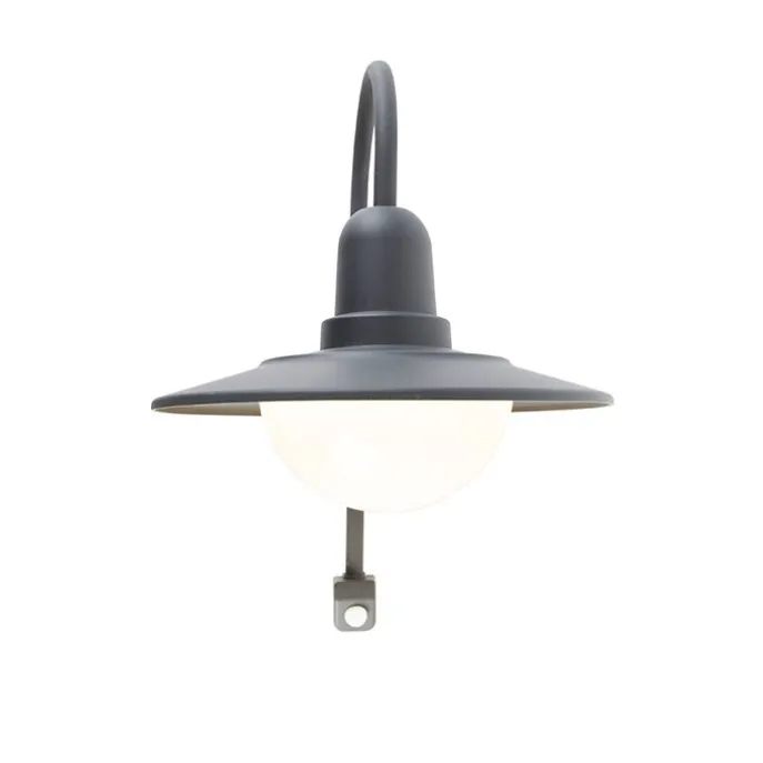 Moderne buiten wandlamp donkergrijs IP44 bewegingssensor - Herman