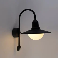 Moderne buiten wandlamp donkergrijs IP44 bewegingssensor - Herman