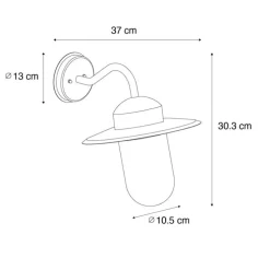 Moderne buiten wandlamp roestbruin IP44 - Kansas