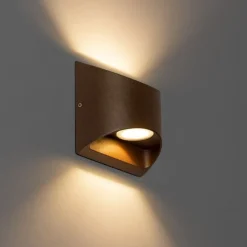 Moderne buiten wandlamp roestbruin incl. LED 2-lichts IP54 - Mal