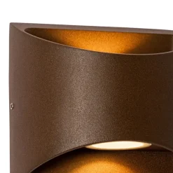 Moderne buiten wandlamp roestbruin incl. LED 2-lichts IP54 - Mal