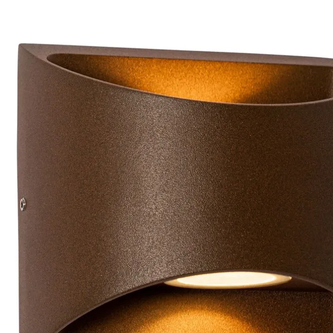 Moderne buiten wandlamp roestbruin incl. LED 2-lichts IP54 - Mal