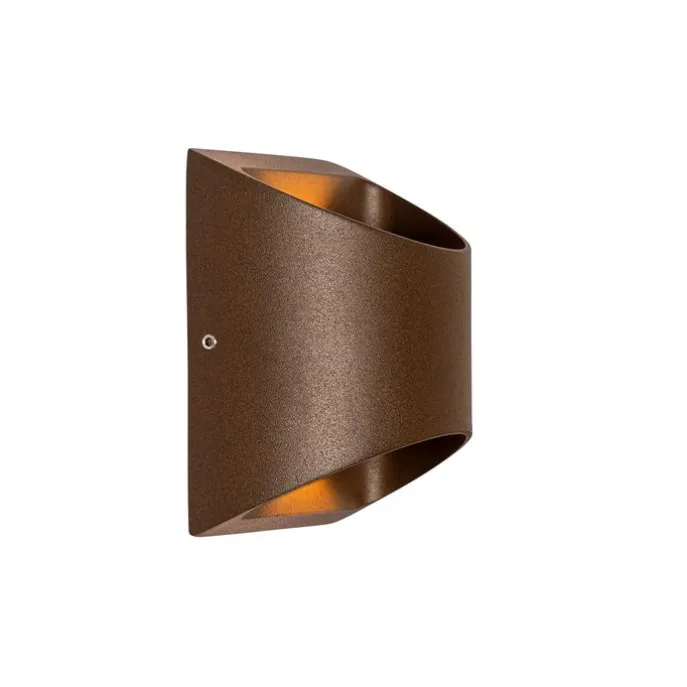 Moderne buiten wandlamp roestbruin incl. LED 2-lichts IP54 - Mal