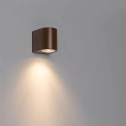 Moderne buiten wandlamp roestbruin kunststof ovaal - Baleno