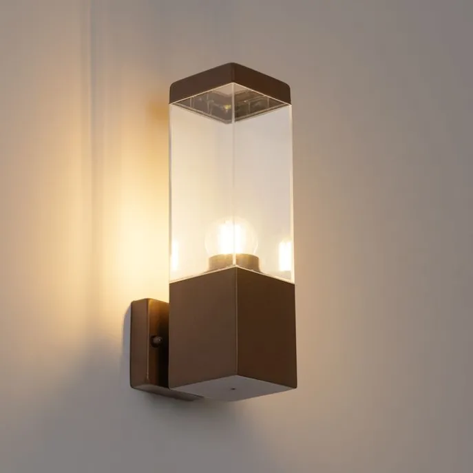 Moderne buiten wandlamp roestbruin - Malios