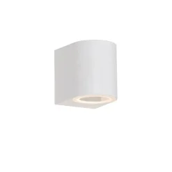 Moderne buiten wandlamp wit kunststof ovaal - Baleno