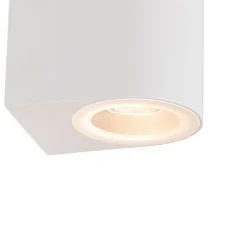 Moderne buiten wandlamp wit kunststof ovaal - Baleno