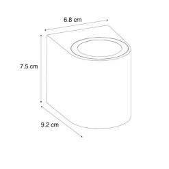 Moderne buiten wandlamp wit kunststof ovaal - Baleno