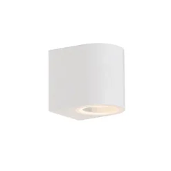 Moderne buiten wandlamp wit kunststof ovaal - Baleno