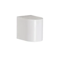 Moderne buiten wandlamp wit kunststof ovaal - Baleno