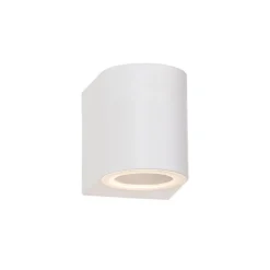 Moderne buiten wandlamp wit kunststof ovaal - Baleno