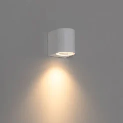 Moderne buiten wandlamp wit kunststof ovaal - Baleno