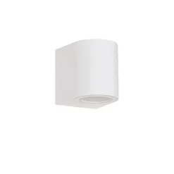 Moderne buiten wandlamp wit kunststof ovaal - Baleno