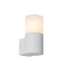 Moderne buiten wandlamp wit met opaal witte kap IP44 - Odense
