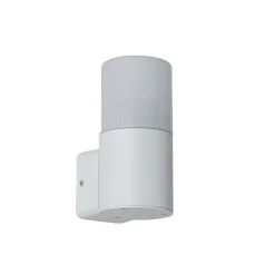 Moderne buiten wandlamp wit met opaal witte kap IP44 - Odense