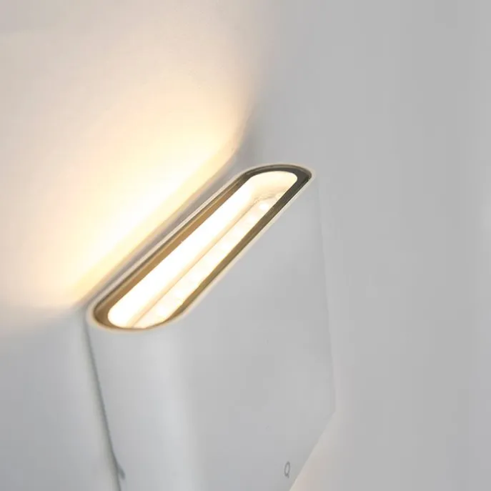 Moderne buiten wandlamp wit 11,5 cm incl. LED - Batt