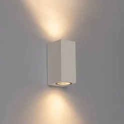 Moderne buiten wandlamp wit kunststof 2-lichts - Baleno