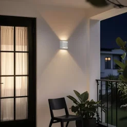 Moderne buiten wandlamp wit incl. LED 2-lichts IP54 - Mal