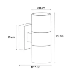 Moderne Buiten wandlamp zwart 2-lichts AR70 IP44 - Duo
