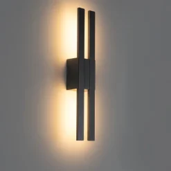 Moderne buiten wandlamp zwart incl. LED 2-lichts IP54 - Jamal