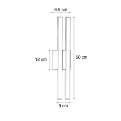 Moderne buiten wandlamp zwart incl. LED 2-lichts IP54 - Jamal