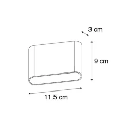 Moderne buiten wandlamp zwart 11,5 cm incl. LED IP65 - Batt