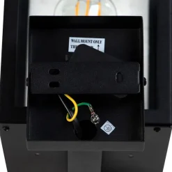 Moderne buiten wandlamp zwart met glas 30 cm - Rotterdam