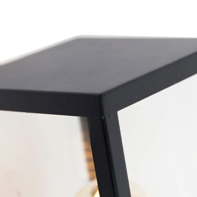 Moderne buiten wandlamp zwart met glas 30 cm - Rotterdam