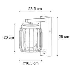 Moderne buiten wandlamp zwart IP44 met bewegingssensor - Luc