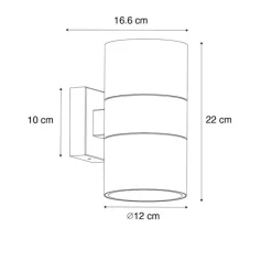 Moderne Buiten wandlamp zwart 2-lichts AR111 IP44 - Duo