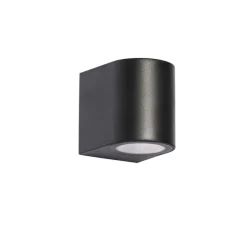 Moderne buiten wandlamp zwart kunststof ovaal - Baleno