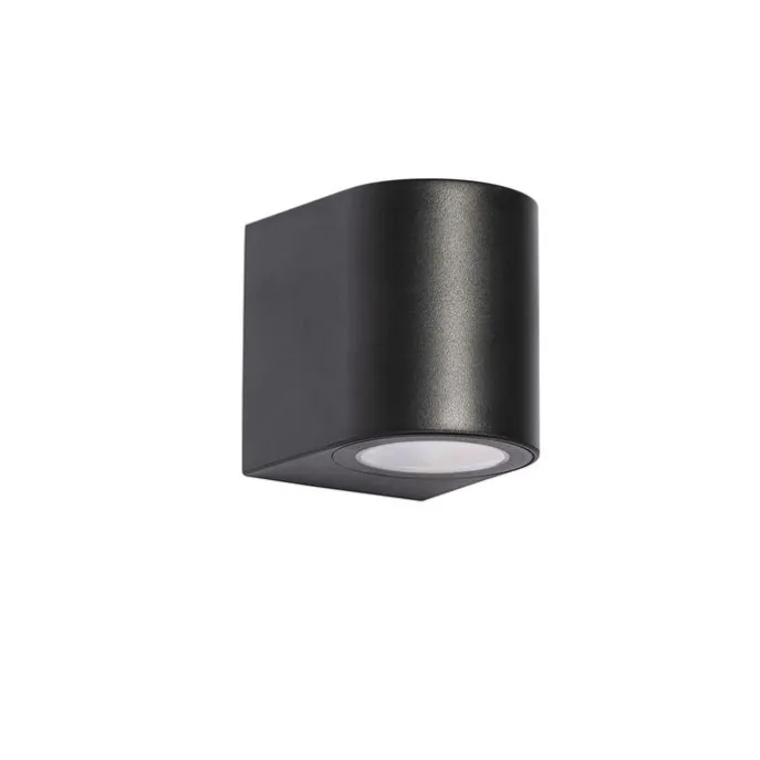 Moderne buiten wandlamp zwart kunststof ovaal - Baleno