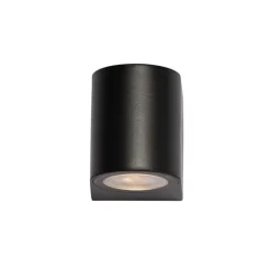 Moderne buiten wandlamp zwart kunststof ovaal - Baleno