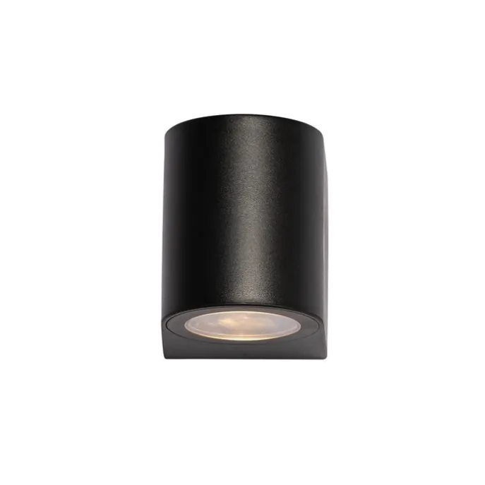 Moderne buiten wandlamp zwart kunststof ovaal - Baleno